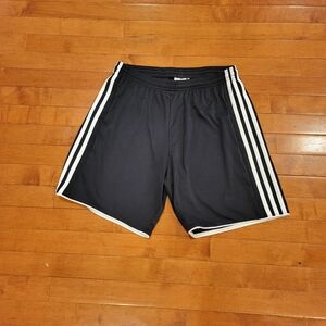 Adidas Men's Climacool Black Athletic Shorts with White Stripes